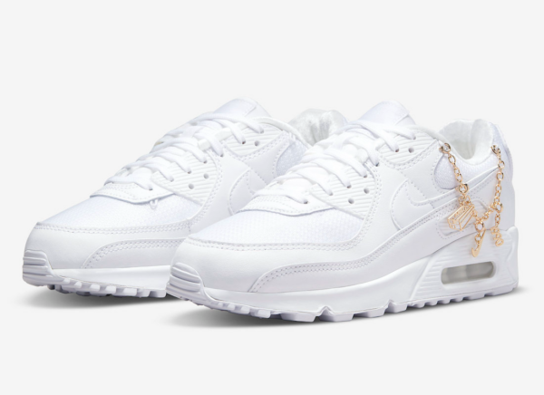 Giày Nike Air Max 90 Lucky Charms 'White Metallic Gold' DH0569-100 - Ảnh 5