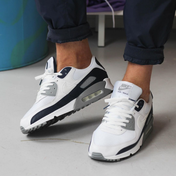 Giày Nike Air Max 90 'White Grey Obsidian' CT4352-100 - Ảnh 8
