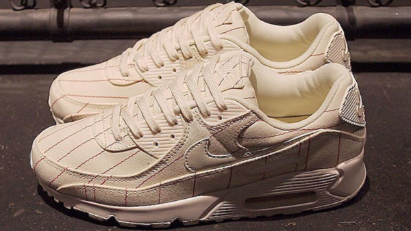 Giày Nike Air Max 90 'Pinstripes Natural Chili Red' CZ5593-100 - Ảnh 4