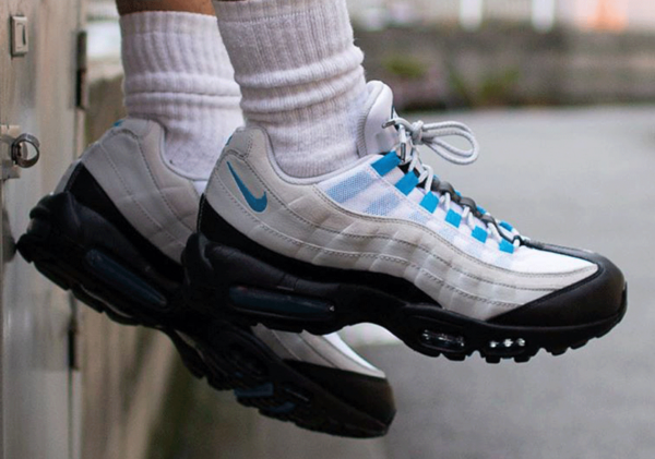 Giày Nike Air Max 95 Recraft GS Grey Laser Blue CJ3906-002 - Ảnh 3