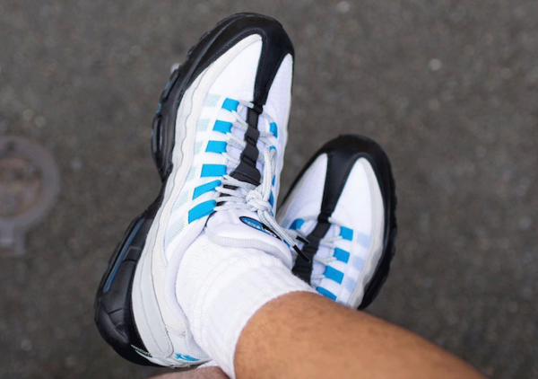 Giày Nike Air Max 95 Recraft GS Grey Laser Blue CJ3906-002 - Ảnh 4