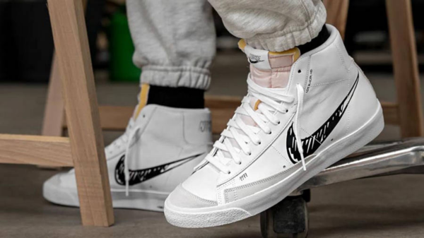 Giày Nike Blazer Mid 77 'Sketch Black' CW7580-101 - Ảnh 2