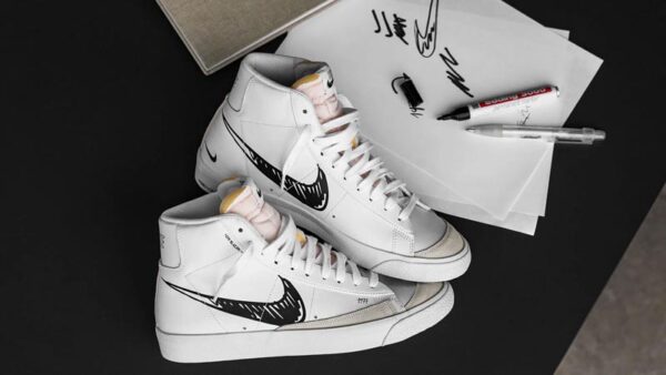 Giày Nike Blazer Mid 77 'Sketch Black' CW7580-101 - Ảnh 8