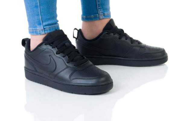 Giày Nike Court Borough Low 2 GS 'Triple Black' BQ5448-001 - Ảnh 5