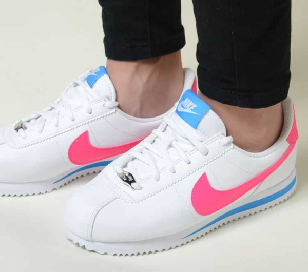 Giày Nike Cortez Basic SL GS 'White Hyper Pink' 904764-107 - Ảnh 2