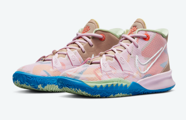 Giày Nike Zoom Kyrie 7 1 World 1 People Blue Green GS CT4080-600 - Ảnh 6