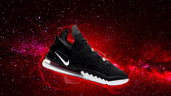 Giày Nike LeBron 18 GS 'Black University Red' CW2760-001 - Ảnh 9