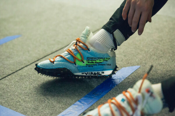 Giày Nike Off-White x Wmns Waffle Racer 'Vivid Sky' CD8180-400 - Ảnh 3