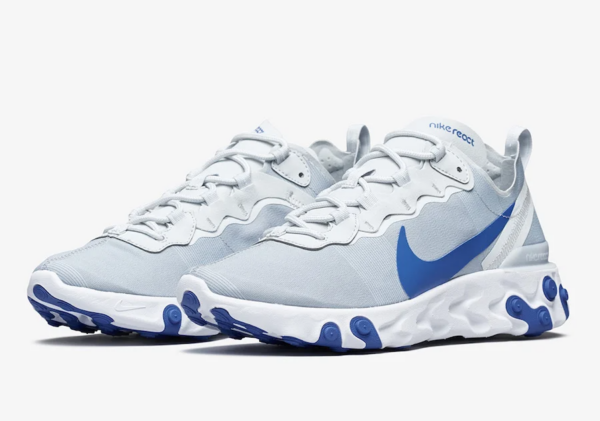 Giày Nike React Element 55 Pure Platinum Racer Blue BQ6166-005 - Ảnh 7