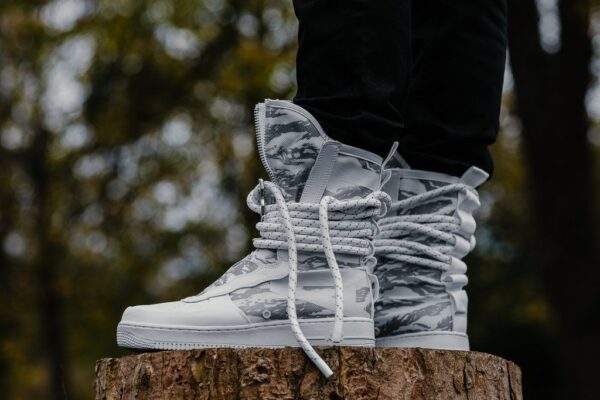 Giày Nike SF HI Premium Air Force 1 Ibex Triple White AA1130-100 - Ảnh 2
