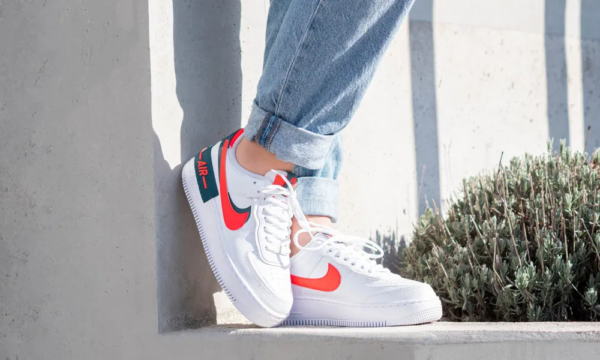 Giày Nike Wmns Air Force 1 Shadow 'White Solar Red' DB3902-100 - Ảnh 6