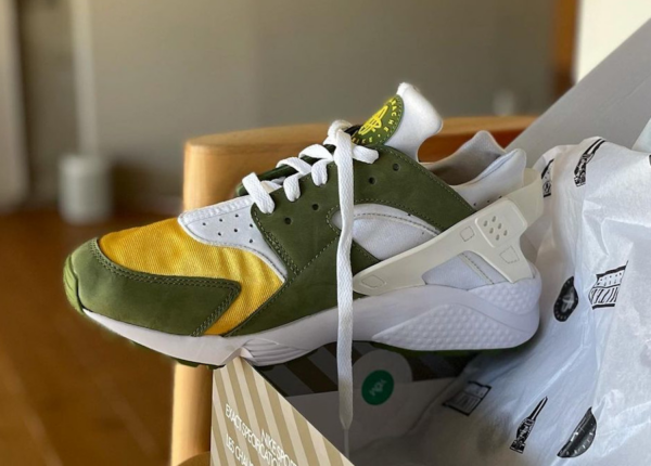 Giày Nike Stussy x Air Huarache LE 'Dark Olive' 2021 DD1381-300 - Ảnh 4
