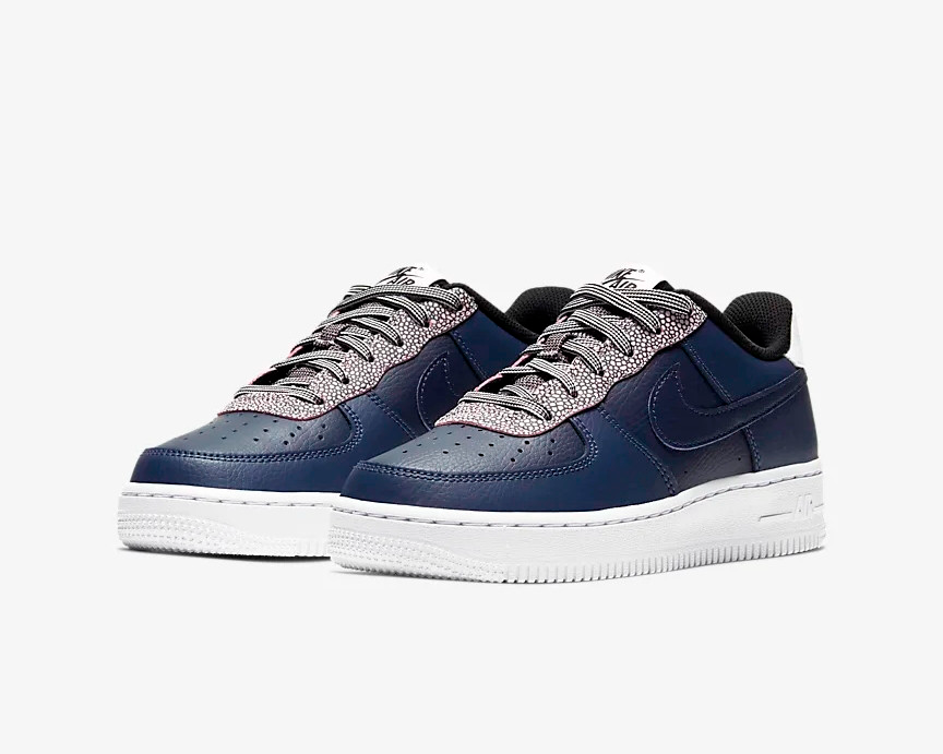 Giày Nike Air Force 1 LV8 4 GS 'Pebble Print Midnight Navy' CN5715-400 - Ảnh 3