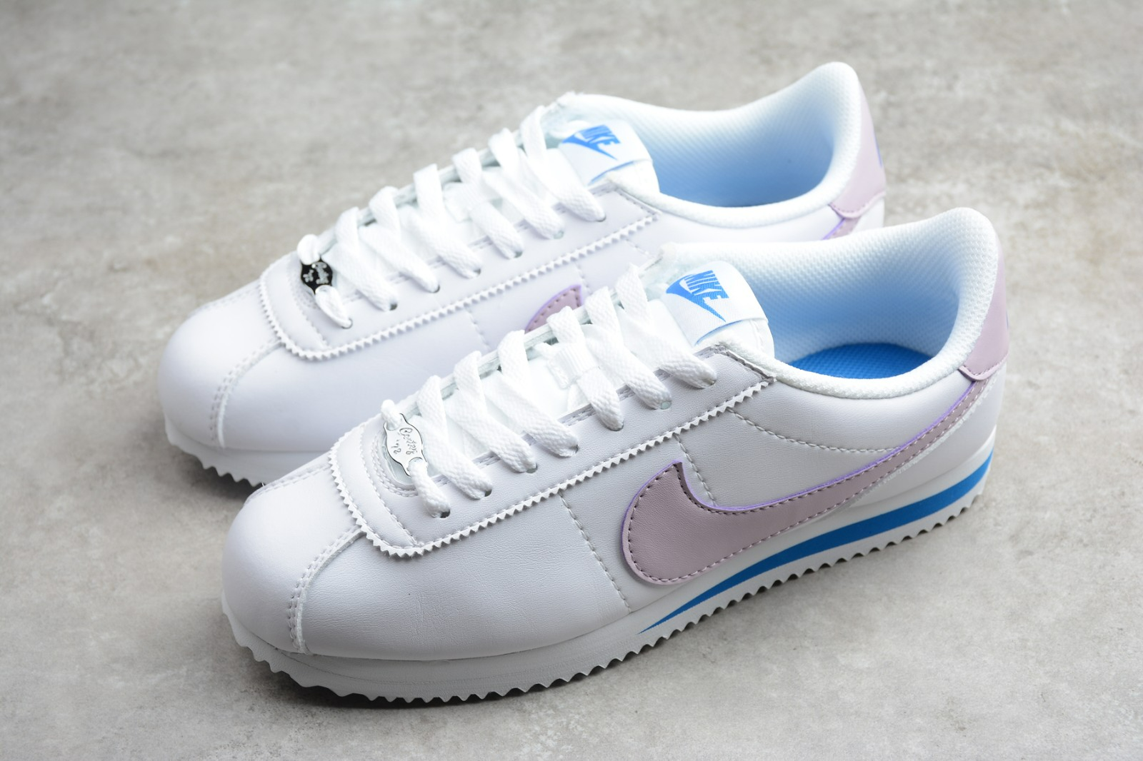 Giày Nike Cortez Basic SL GS 'White Iced Lilac' 904764-108 - Ảnh 6