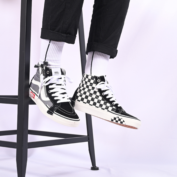 Giày Vans Sk8-Hi Reissue Cap Grey Black VN0A3WM1603 - Ảnh 3