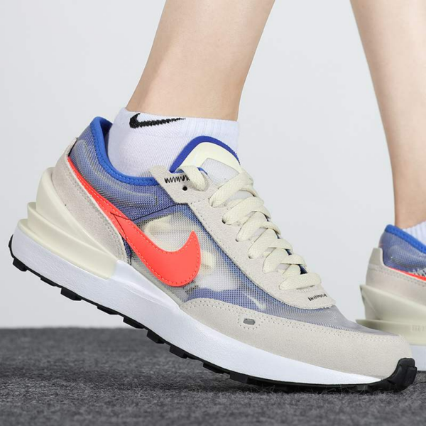 Giày Nike Waffle One Natural Crimson GS DC0481-101 - Ảnh 4