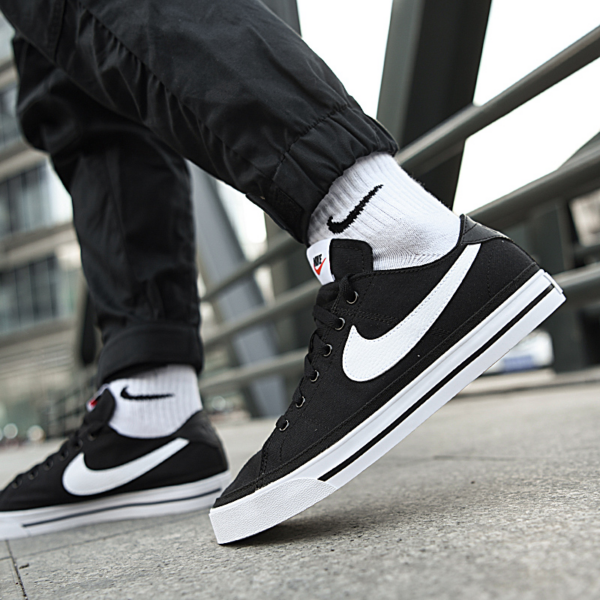 Giày Nike Court Legacy Canvas 'Black White' CW6539-002 - Ảnh 4
