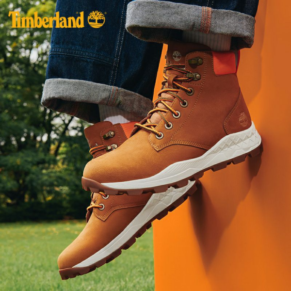 Giày Timberland Boots Brooklyn 6 Inch Wheat Nubuck Camel A2DSZ - Ảnh 3