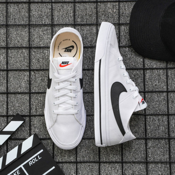 Giày Nike Court Legacy Canvas 'White Black' CW6539-101 - Ảnh 4
