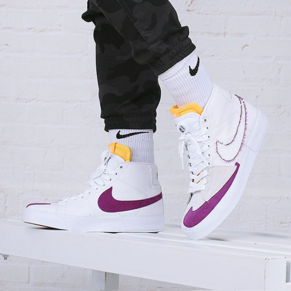 Giày Nike Zoom Blazer Mid Edge SB 'White Viotech' DA2189-100 - Ảnh 3