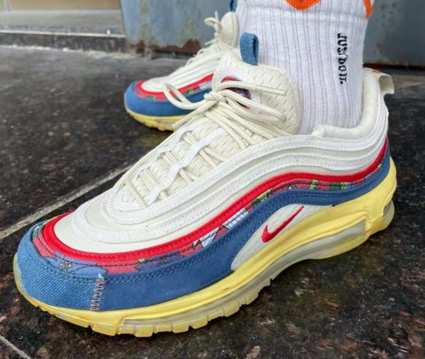 Giày Nike Air Max 97 'Coconut Milk Fossil Denim Red' DV1486-162 - Ảnh 3