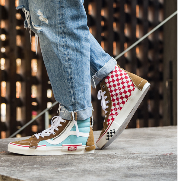 Giày Vans Sk8-Hi Reissue Cap Brown Blue VN0A3WM1602 - Ảnh 2