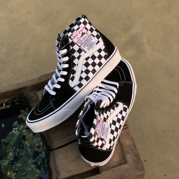 Giày Vans Sk8-Hi Tapered Checkerboard White Black VN0A4U161AA - Ảnh 3