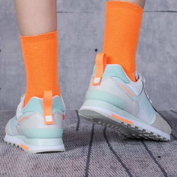 Giày New Balance Wmns 574 'White Teal Orange' WL574ISC - Ảnh 4