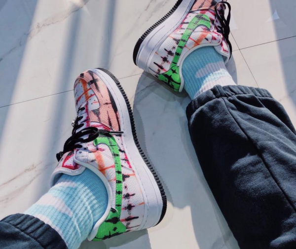 Giày Nike Air Force 1 Black Tie Dye CW1267-101 - Ảnh 5