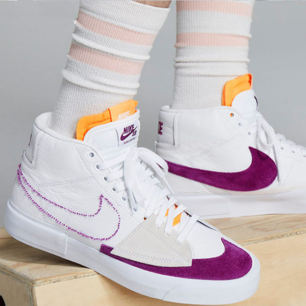 Giày Nike Zoom Blazer Mid Edge SB 'White Viotech' DA2189-100 - Ảnh 2