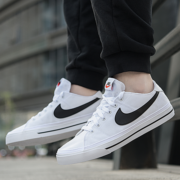 Giày Nike Court Legacy Canvas 'White Black' CW6539-101 - Ảnh 5