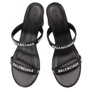 Giay Balenciaga Logo Round Sandals 'Black' 695001-WCAE1-1090