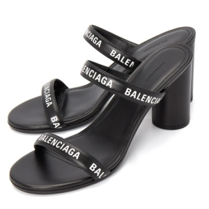Giay Balenciaga Logo Round Sandals 'Black' 695001-WCAE1-1090