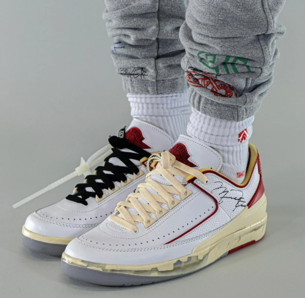 Giày Nike Off-White x Air Jordan 2 Retro Low SP 'White Varsity Red' DJ4375-106 - Ảnh 6