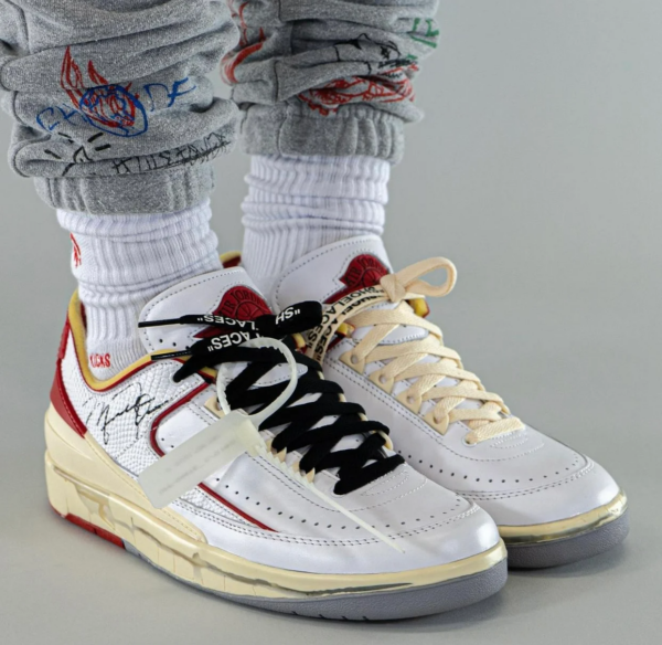 Giày Nike Off-White x Air Jordan 2 Retro Low SP 'White Varsity Red' DJ4375-106 - Ảnh 4