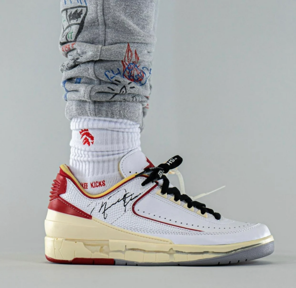 Giày Nike Off-White x Air Jordan 2 Retro Low SP 'White Varsity Red' DJ4375-106 - Ảnh 3