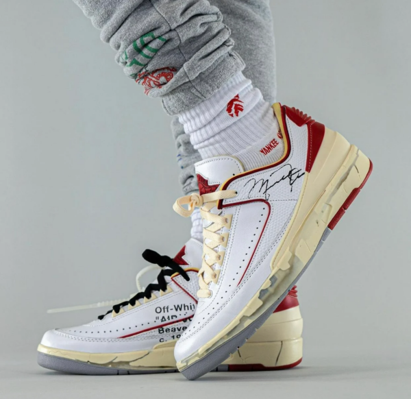 Giày Nike Off-White x Air Jordan 2 Retro Low SP 'White Varsity Red' DJ4375-106 - Ảnh 2