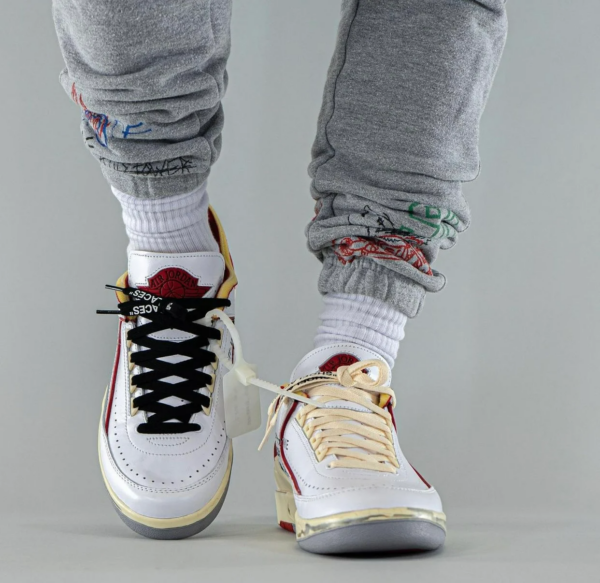 Giày Nike Off-White x Air Jordan 2 Retro Low SP 'White Varsity Red' DJ4375-106 - Ảnh 5