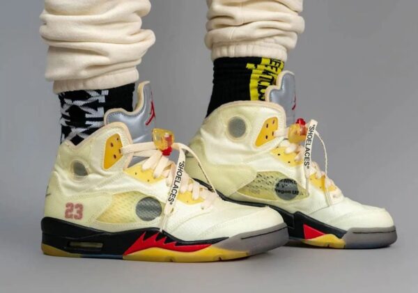 Giày Nike Air Jordan 5 SP x Off-White 'Sail' DH8565-100 - Ảnh 3