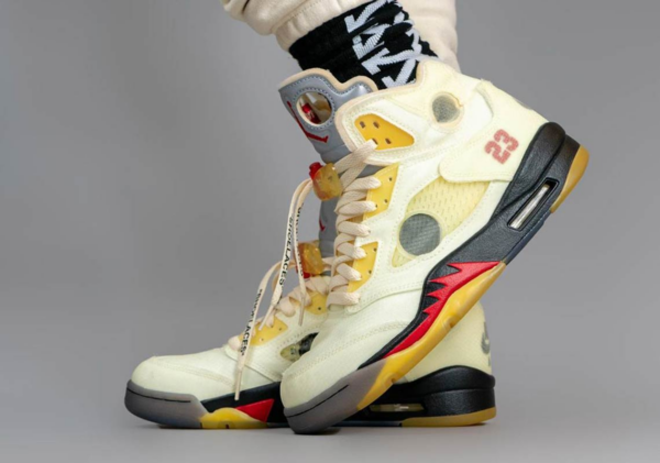 Giày Nike Air Jordan 5 SP x Off-White 'Sail' DH8565-100 - Ảnh 4