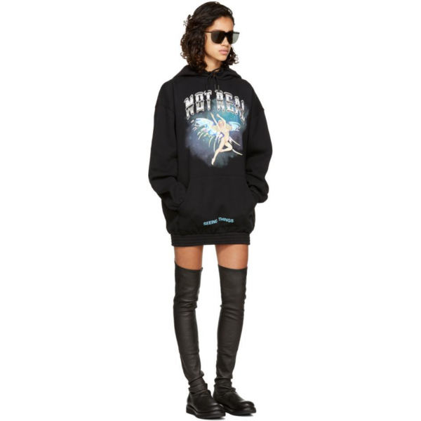Áo Off White Not Real Naked Angel Black Hoodie OW0014 - Ảnh 3