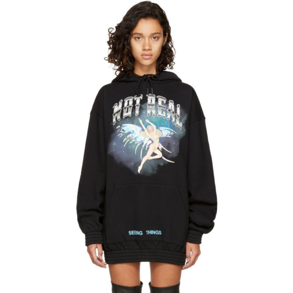 Áo Off White Not Real Naked Angel Black Hoodie OW0014 - Ảnh 6