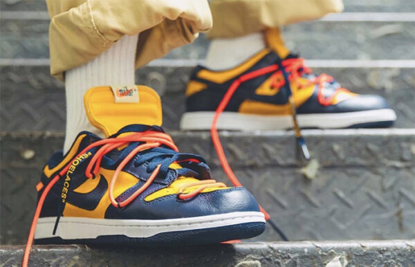 Giày Nike Dunk Low Off-White 'University Gold Midnight Navy' CT0856-700 - Ảnh 2