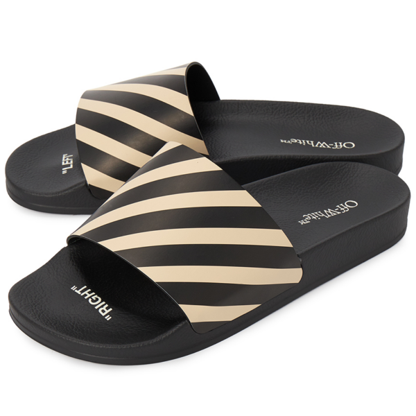 Dep Off White Diag Slider 'Black' OMIC011C-99MAT002-1061