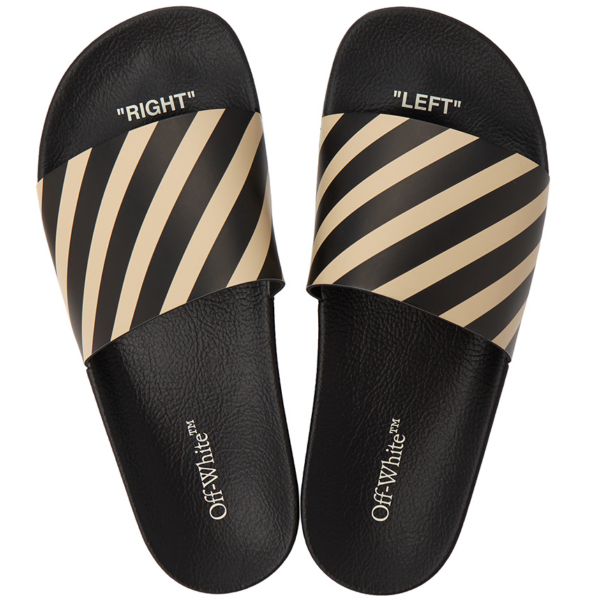 Dep Off White Diag Slider 'Black' OMIC011C-99MAT002-1061