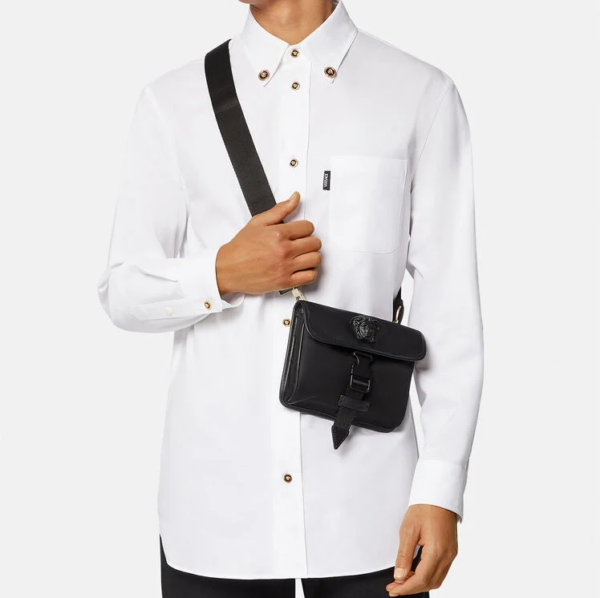 Túi Versace La Medusa Nylon Small Messenger Black 1000727-DNY8ME-D41NP - Ảnh 2