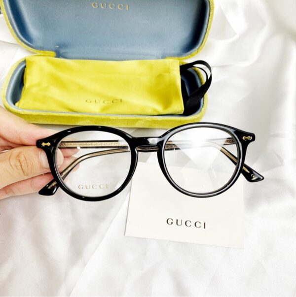 Kính Gucci Black Oval Eyeglasses GG0192OA 001 - Ảnh 3