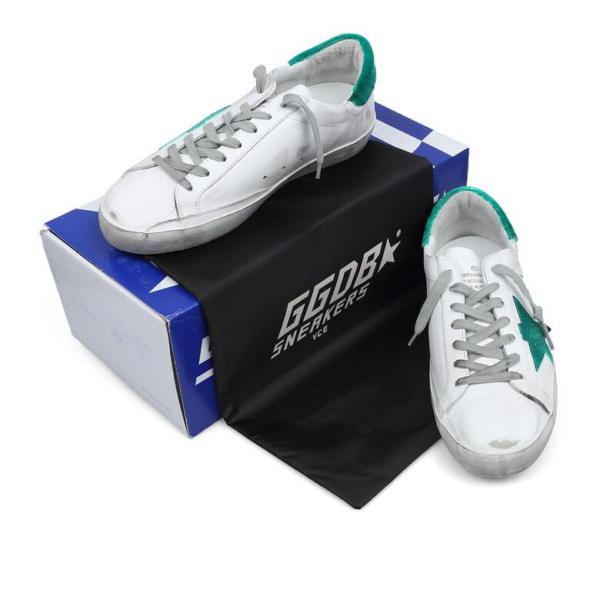 Giày Golden Goose Superstar 'White Green' G32MS590-E49 - Ảnh 2