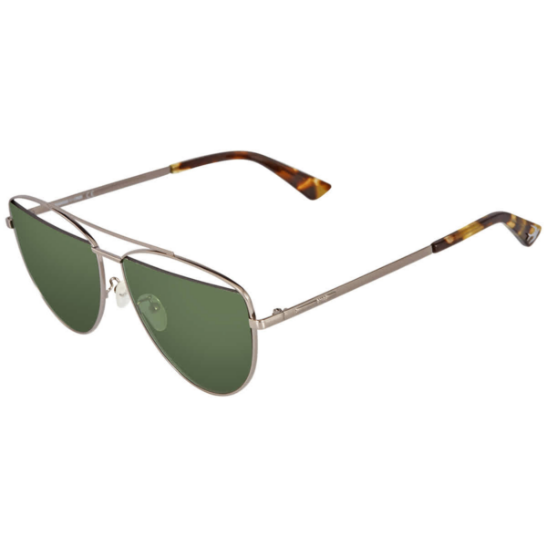 Kính Alexander McQueen Green Aviator 'Silver' MQ0157S-005-61 - Ảnh 2