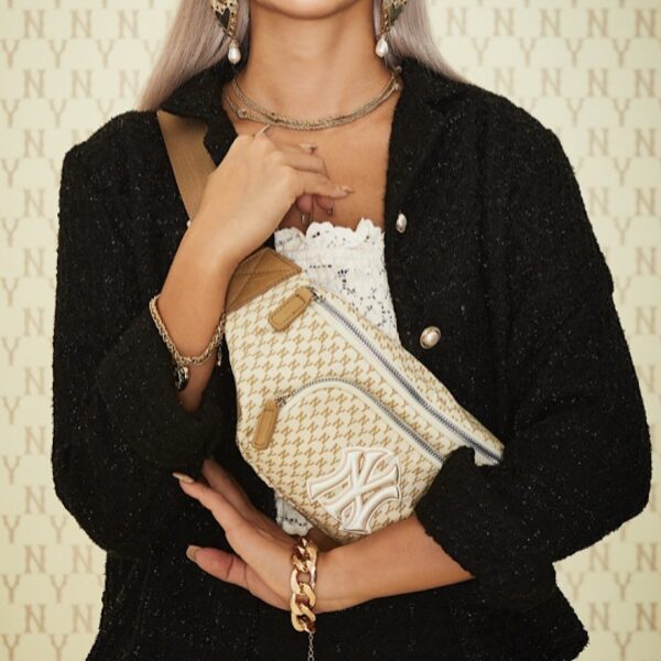 Túi MLB Waist Bag Monogram Beige 32BGC9911-50B - Ảnh 5